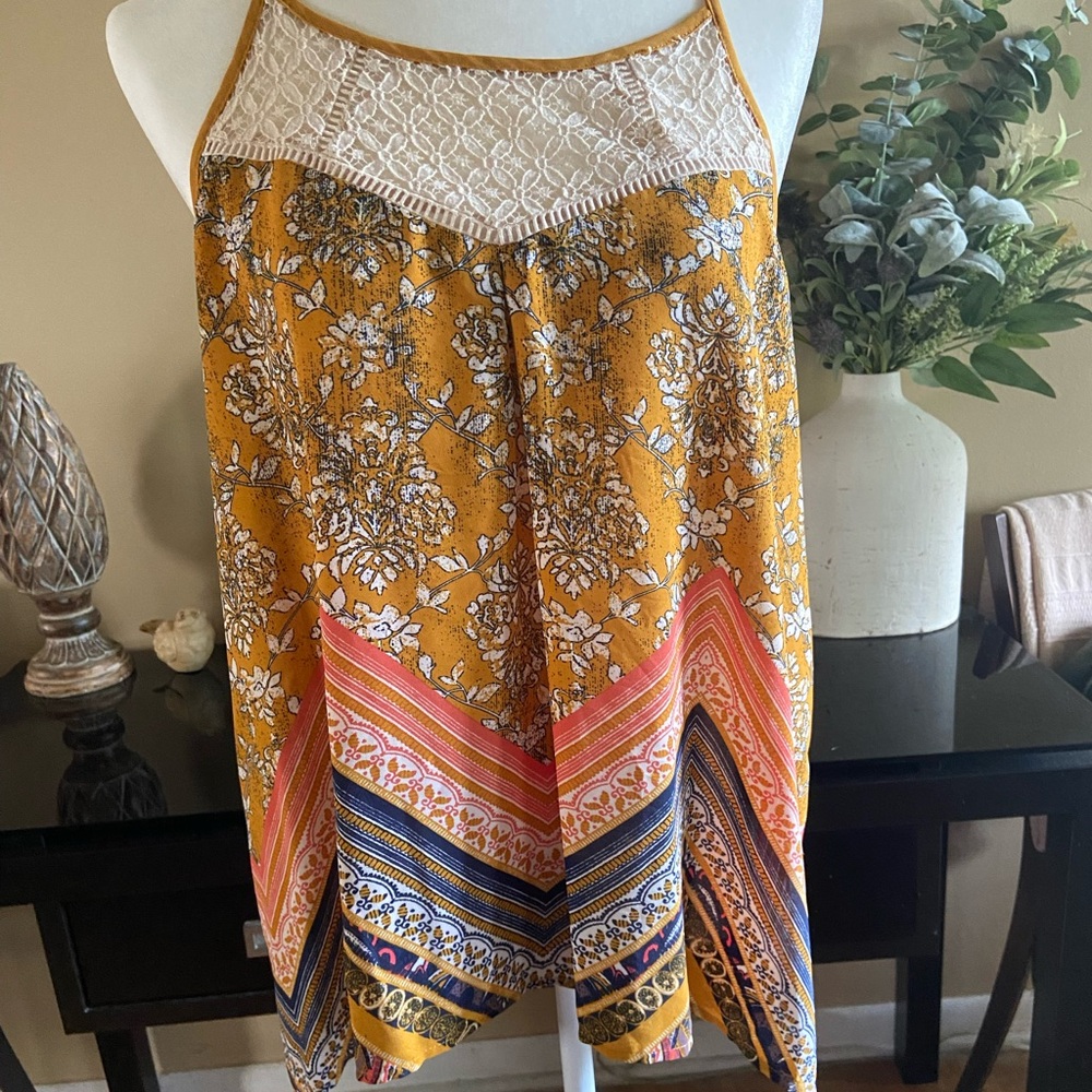 Xhilaration Sleeveless Tank Top Blouse Mustard Yellow Cream Navy Orange XXL
